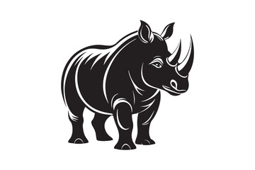 Rhinoceros  silhouette vector illustration, Rhinoceros  silhouette vector, Rhinoceros  silhouette