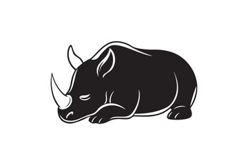 Rhinoceros  silhouette vector illustration, Rhinoceros  silhouette vector, Rhinoceros  silhouette