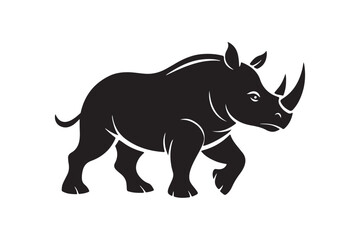 Rhinoceros  silhouette vector illustration, Rhinoceros  silhouette vector, Rhinoceros  silhouette