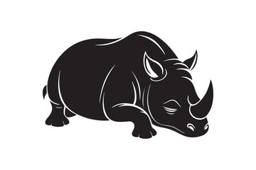 Rhinoceros  silhouette vector illustration, Rhinoceros  silhouette vector, Rhinoceros  silhouette