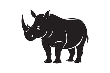 Rhinoceros  silhouette vector illustration, Rhinoceros  silhouette vector, Rhinoceros  silhouette