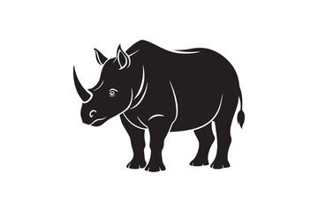 Rhinoceros  silhouette vector illustration, Rhinoceros  silhouette vector, Rhinoceros  silhouette