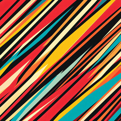 Obraz premium A dynamic pattern of diagonal stripes in bold colors. 