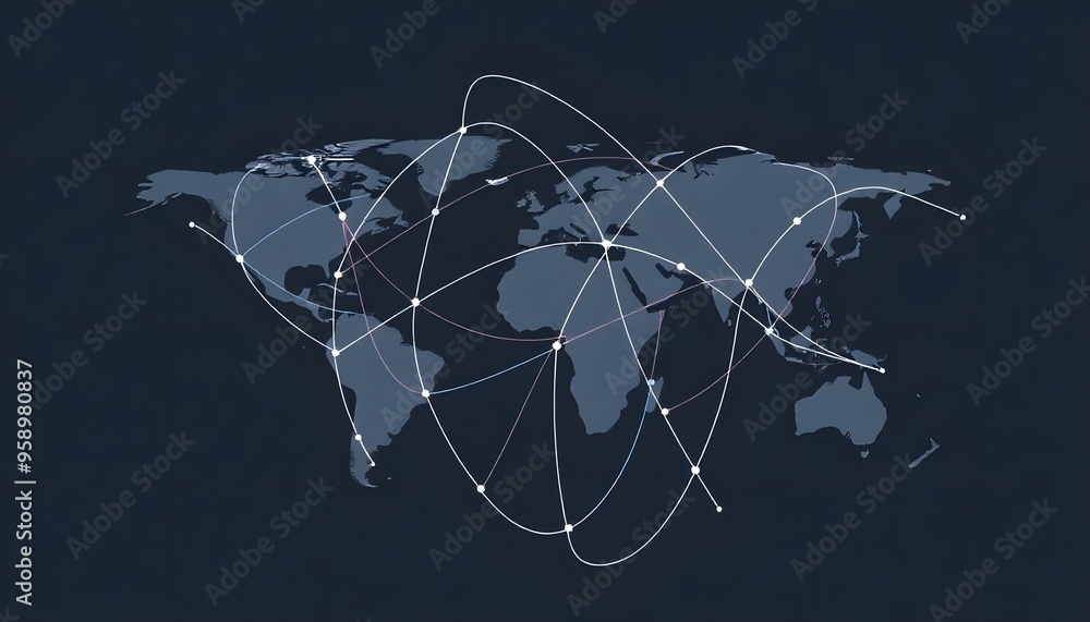 Poster world map with globe isolated on background.