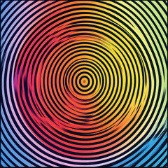 Naklejka premium A dynamic pattern of concentric circles with gradient fills. 