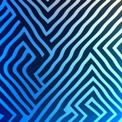  A dynamic pattern of blue zigzag lines with gradient transitions. 