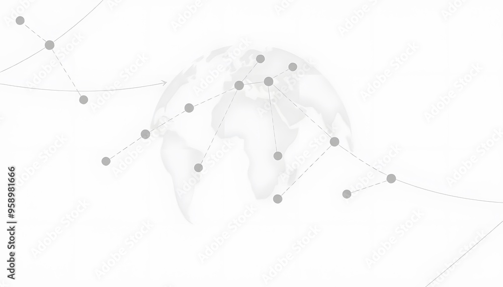 Poster world map with globe isolated on background.