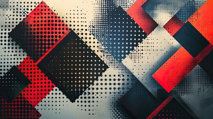 big outlined squares and halftone background design, clean, flat background, duo tone color