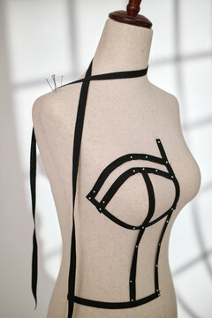 Dress Forms Media Mannequins with seamstress tailor tailoring in warehouse loft Atelier studio with window lighting
