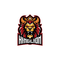 lion king esport team logo illustration