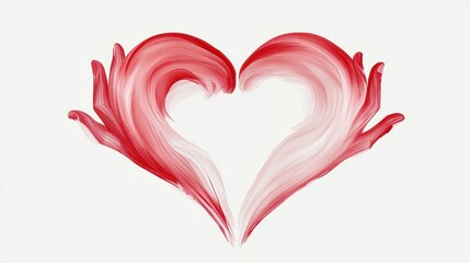 A painting of two hands forming a heart