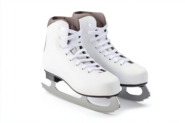 Stylish white ice skate with a sleek design, perfect for winter sports enthusiasts and figure skating athletes.