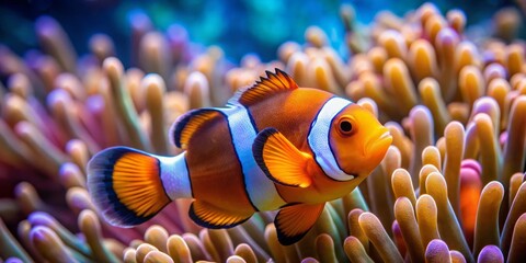 Clownfish in Coral Reef, Close-up, Underwater, Anemone, Tropical Fish, Coral, Marine Life