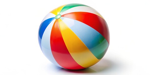 Colorful Beach Ball Isolated on White Background, Beach ,Summer ,Vacation