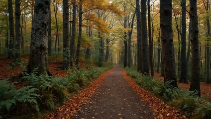 Fototapeta premium path in autumn forest