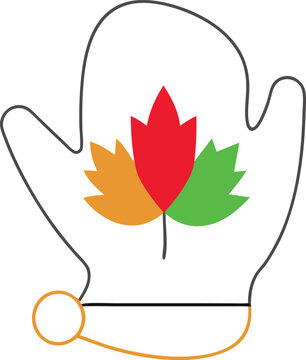recommend clip art: Simple outline of an oven mitt with leaf design for a clean and modern kitchen accessory
                    