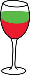 Basic wine glass outline with a smooth bowl and delicate stem perfect for stylish and minimalistic artwork







