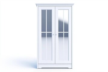 Elegant white wardrobe with glass doors, perfect for modern interiors and stylish storage solutions.