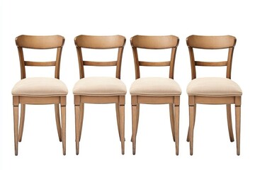 Obraz premium Elegant wooden chairs in a minimalist design, perfect for modern dining rooms, offering comfort and style.
