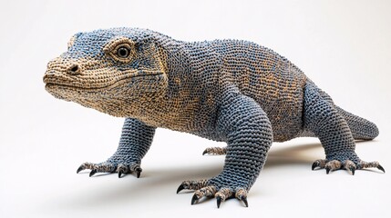 Obraz premium a crocheted komodo dragon
