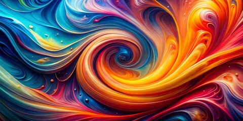 Fluid Vortex of Color, abstract painting, vibrant colors, swirling shapes, abstract art , abstract, swirling