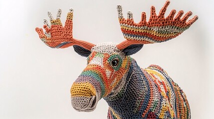 a crocheted moose