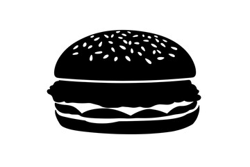 vector silhouette of a Classic Beef Burger