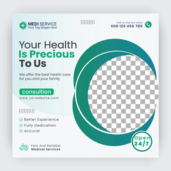 Health ,medical social media post  template vector