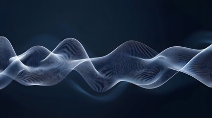 Fototapeta premium Black Radio Frequency Waves on Blue Background, Abstract Image, Texture, Pattern, Wallpaper, Cover and Screen for Smartphone, PC, Laptop, 9:16 and 16:9 Format