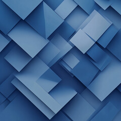  A design of overlapping blue polygons with a 3D effect. 