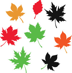 set of autumn leaves