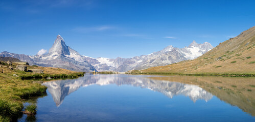 View from lake Stellisee at the Matterhorn