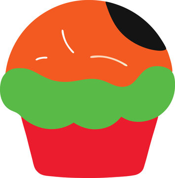 recommend clip art: Simple cornbread muffin silhouette showcasing a smooth rounded top
                    