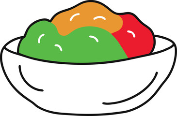 A smooth bowl outline cradling a mound of mashed potatoes
