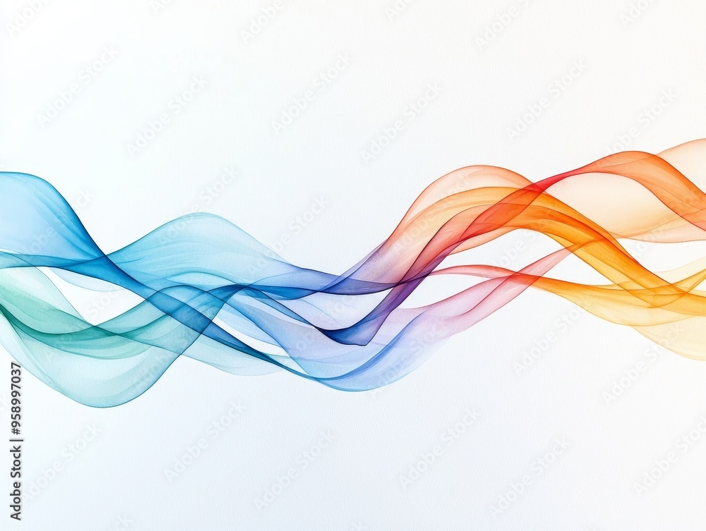 Poster abstract colorful wave background with smooth, flowing lines. ideal for modern design, technology an