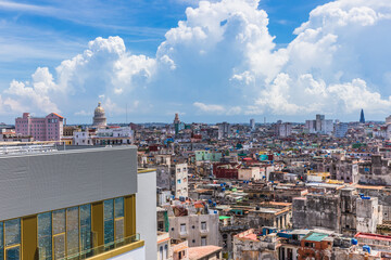 Naklejka premium view from the observation deck of the historical center of Havana and the Bay of Havana in Havana, Cuba
