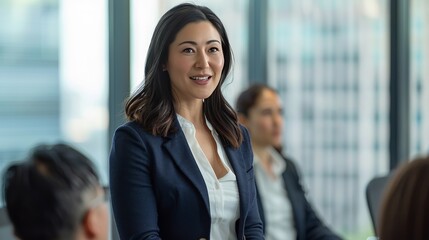 Businesswoman speaking in a meeting at office