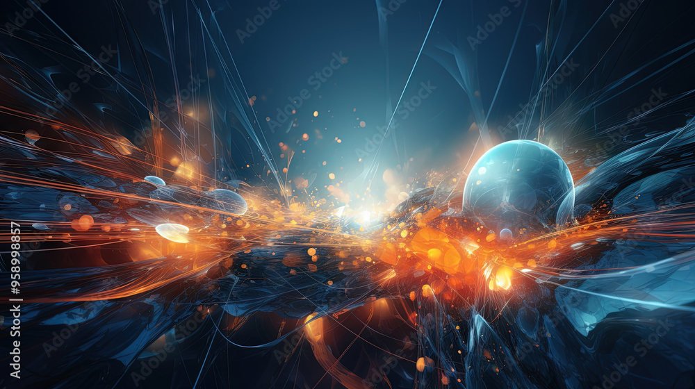 Poster A colorful explosion of paint with a pastel color palette. Dynamic and energetic abstract background