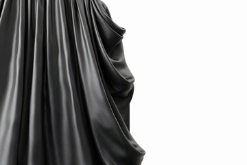 Elegant black fabric draping gracefully, showcasing smooth texture and style, perfect for fashion and design projects.