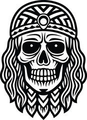 vintage  rastaman skull vector illustration 