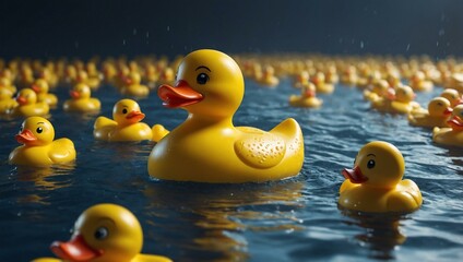 Yellow rubber ducky rendered in D, highlighting its cheerful appearance.