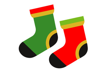 Christmas socks isolated on white background