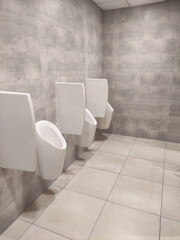 Mens urinals in the mall bathroom