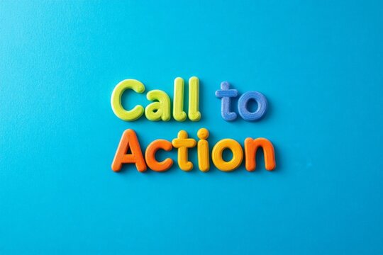 Naklejki Vibrant Call to Action Concept on Colorful Background for Marketing and Business