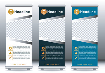 Roll up design banner display mockup template
