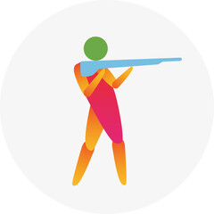 Shooting competition icon. Colorful sport sign. 