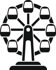 Ferris wheel standing in amusement park icon. Simple illustration of ferris wheel vector icon for web design isolated on white background