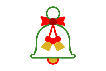 Christmas bell vector illustration on white background