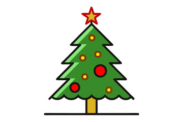 christmas tree vector illustration on white background