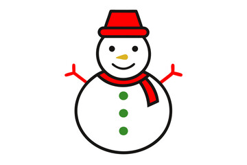 Snowman with hat vector illustration